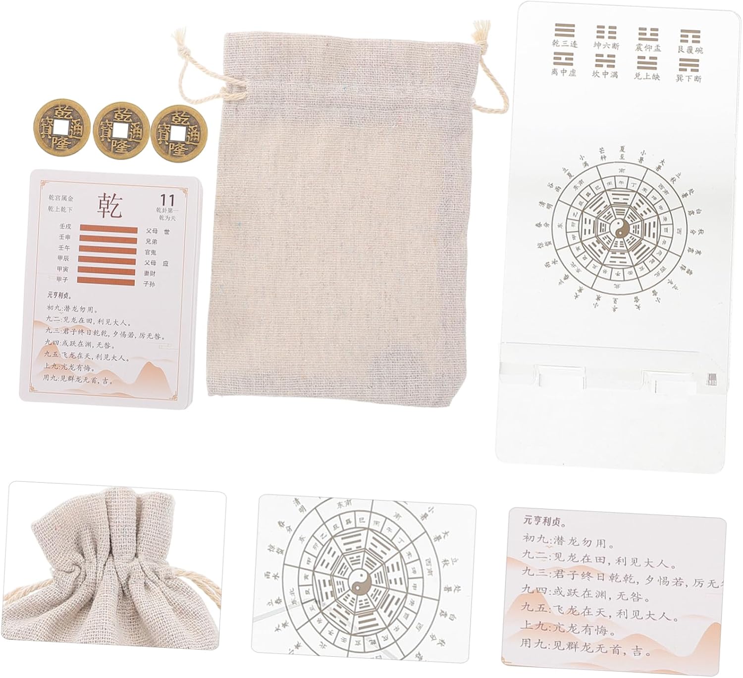 Complete i Ching Oracle Cards Set Hexagrams for Divination Learning Collecting Ancient Chinese Fortune Telling Cards