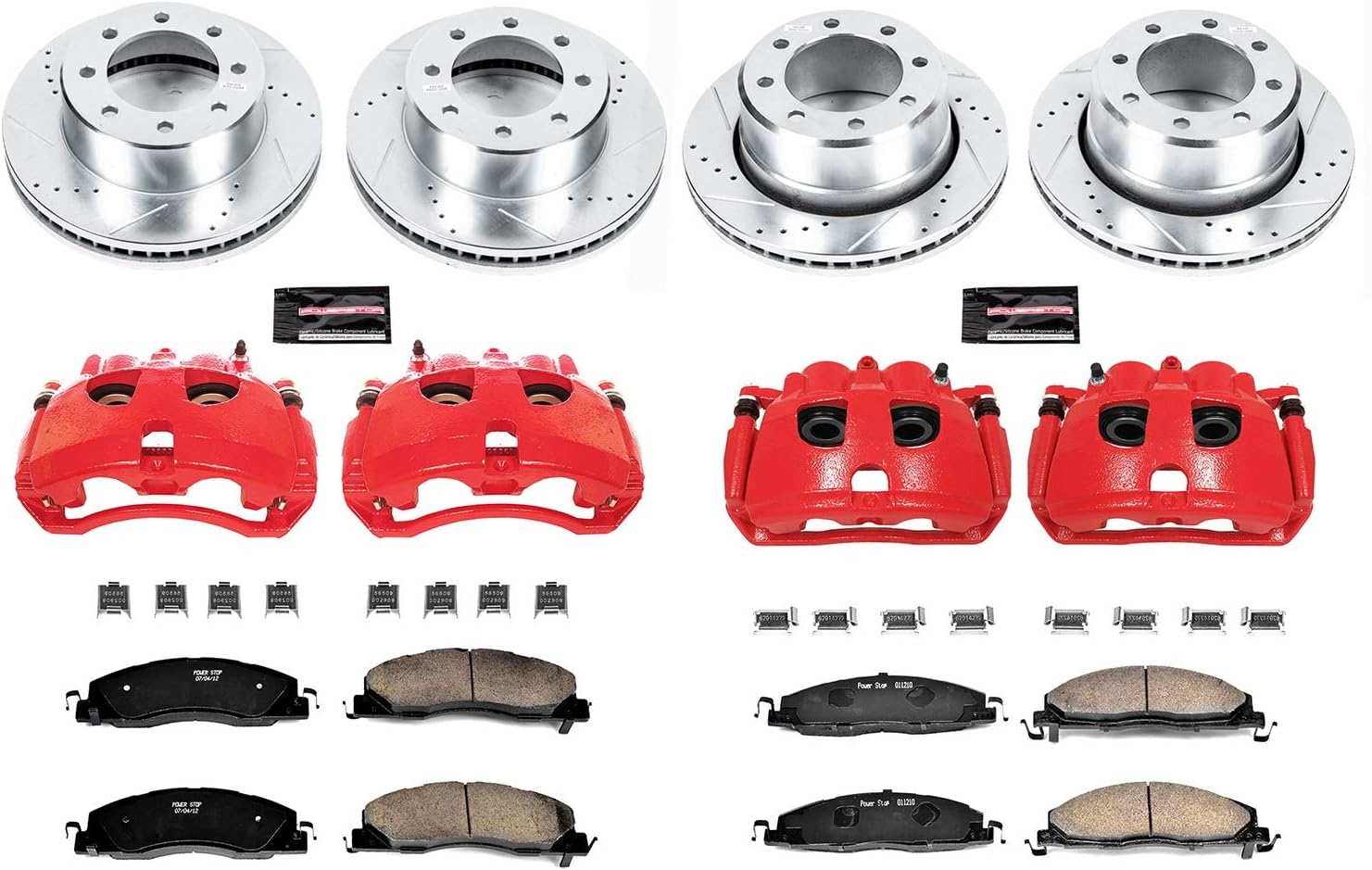 Power Stop KC5458 Front and Rear Z23 Brake Kit with Caliper, For Dodge Ram 2500 2009-2010, Dodge Ram 3500 2009-2010, Ram 1500 2012, Ram 2500 2011-2018, Ram 3500 2011-2012 [Model Specific]