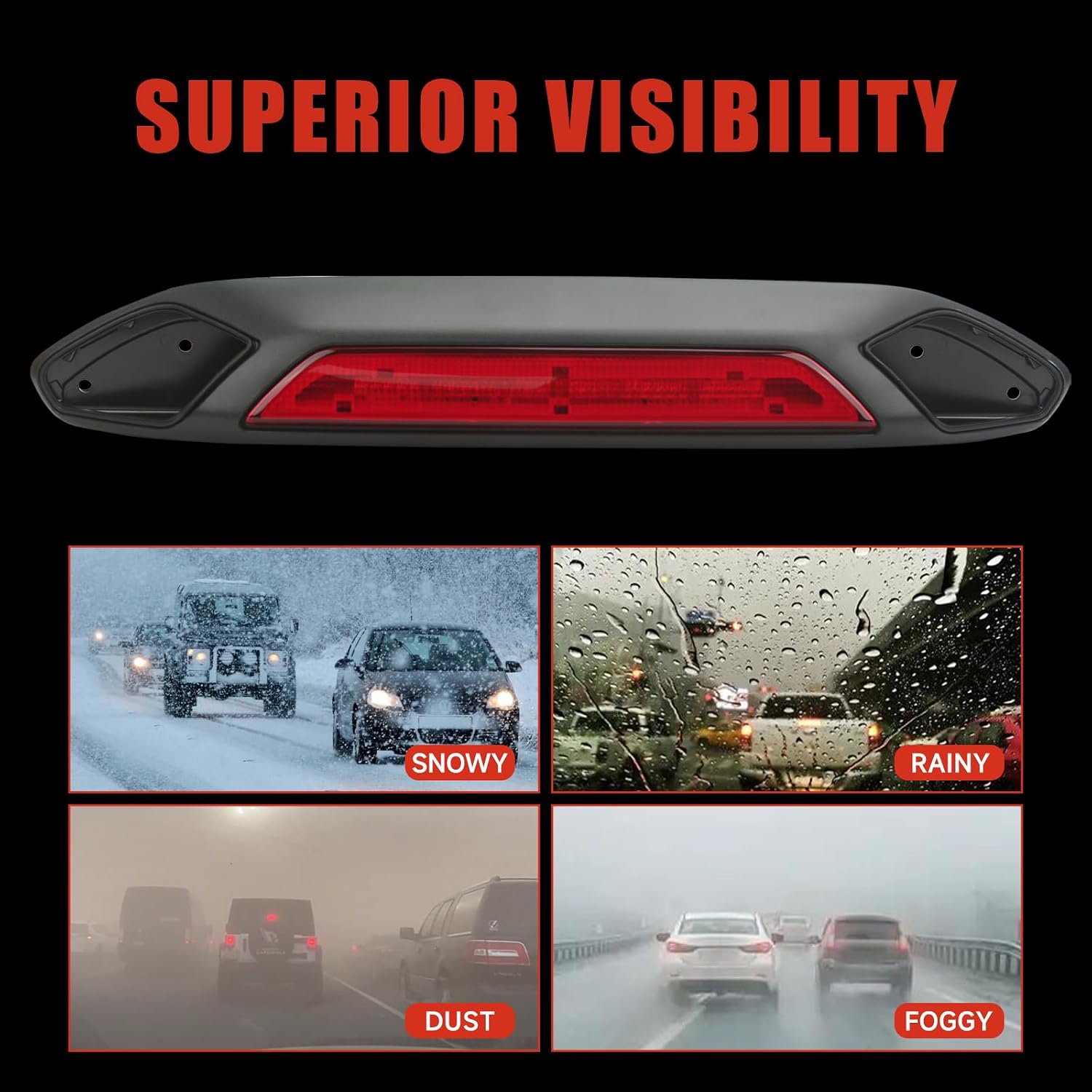 923-127 Center High Mount Third Brake Light Compatible with Ford Transit 150 250 350 350HD 2018-2019 Replace# JK4Z13A613AA JK4Z13A613AD JK4Z13A613AG