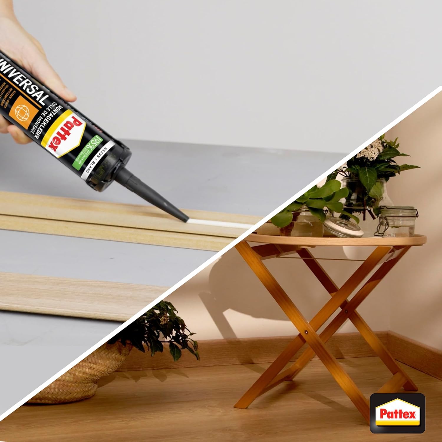 Pattex Montagekleber Universal, Kartusche, weiß, 6x 420g | Vielseitiger Kleber für fast alle Materialien – ideal für Heimwerker & Bauprojekte