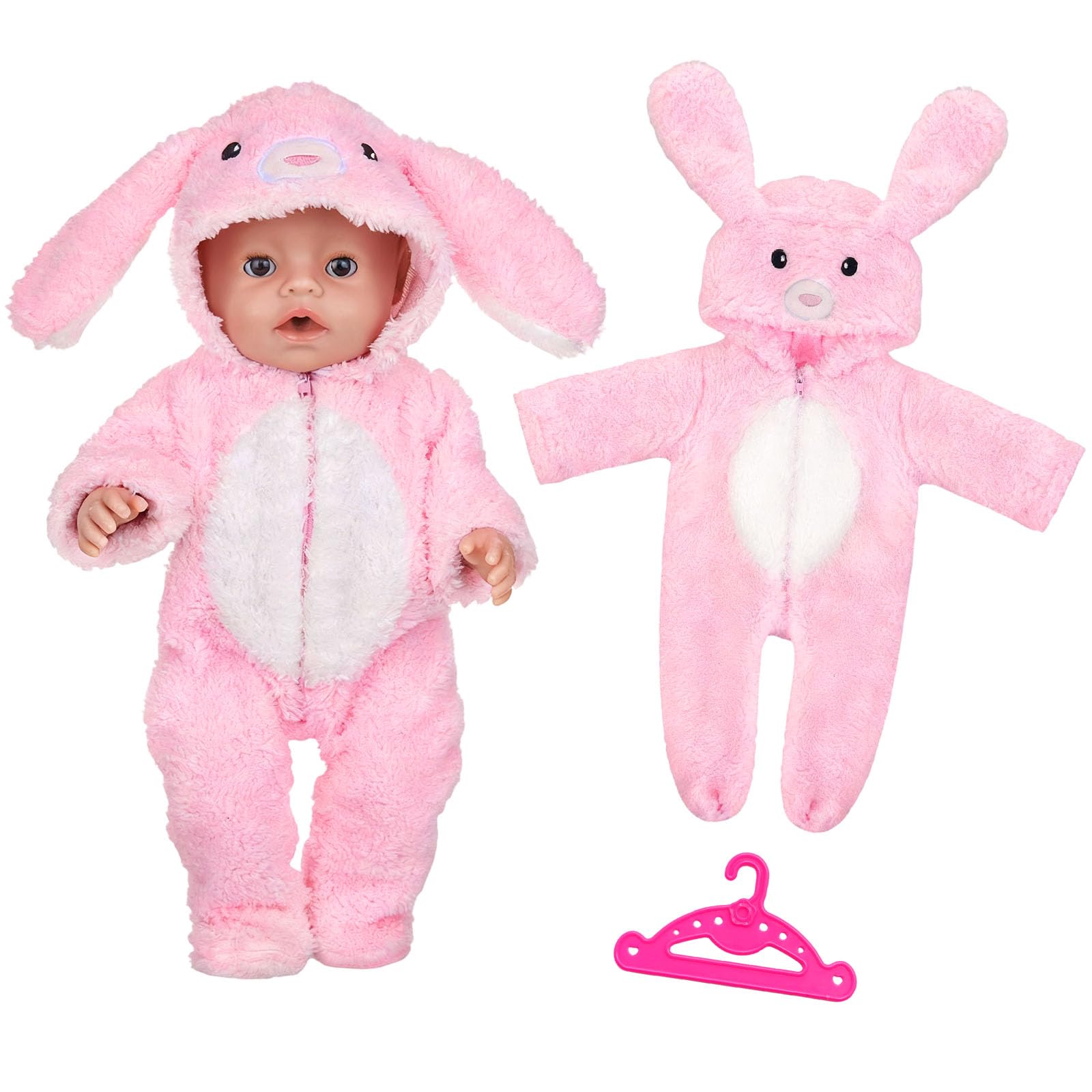 Baby Doll Clothes for 14-17 Inch Doll, Baby Dolls Accessories for 35-43cm Dolls, Cute Jumpsuit, Socks, Cute Pendants, Hanger