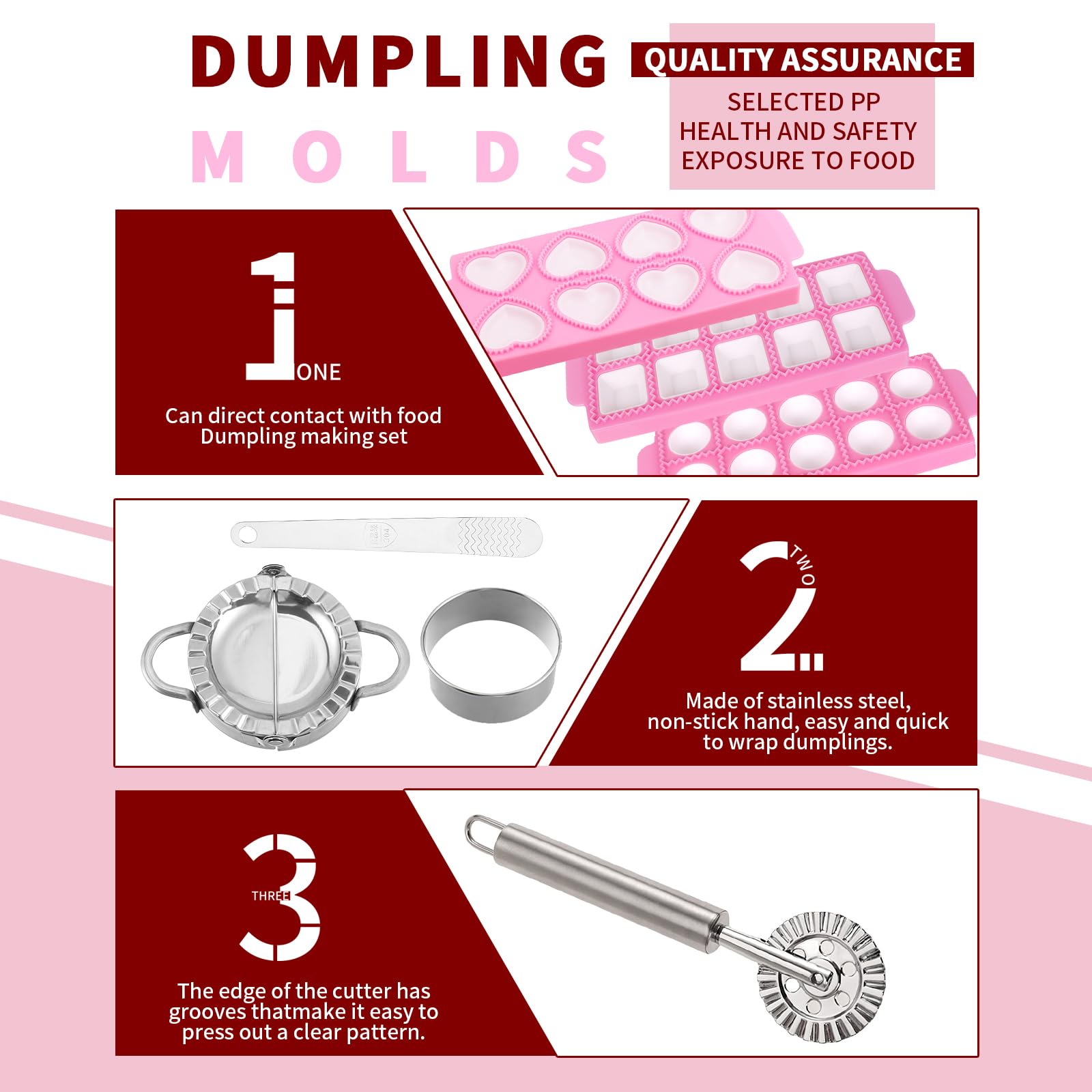 Krbnk Ravioli Mold Maker Kit - 3 Rectangle Ravioli Press + Dumpling/Pasta Cutter, Round Ravioli Cutter, Rolling Wheel, Dough Rolling Pin - Complete Pasta Making Tools for Ravioli Empanada