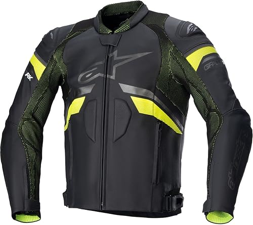 Alpinestars GP Plus R V3 Rideknit - Chaqueta de cuero (negroamarillo)