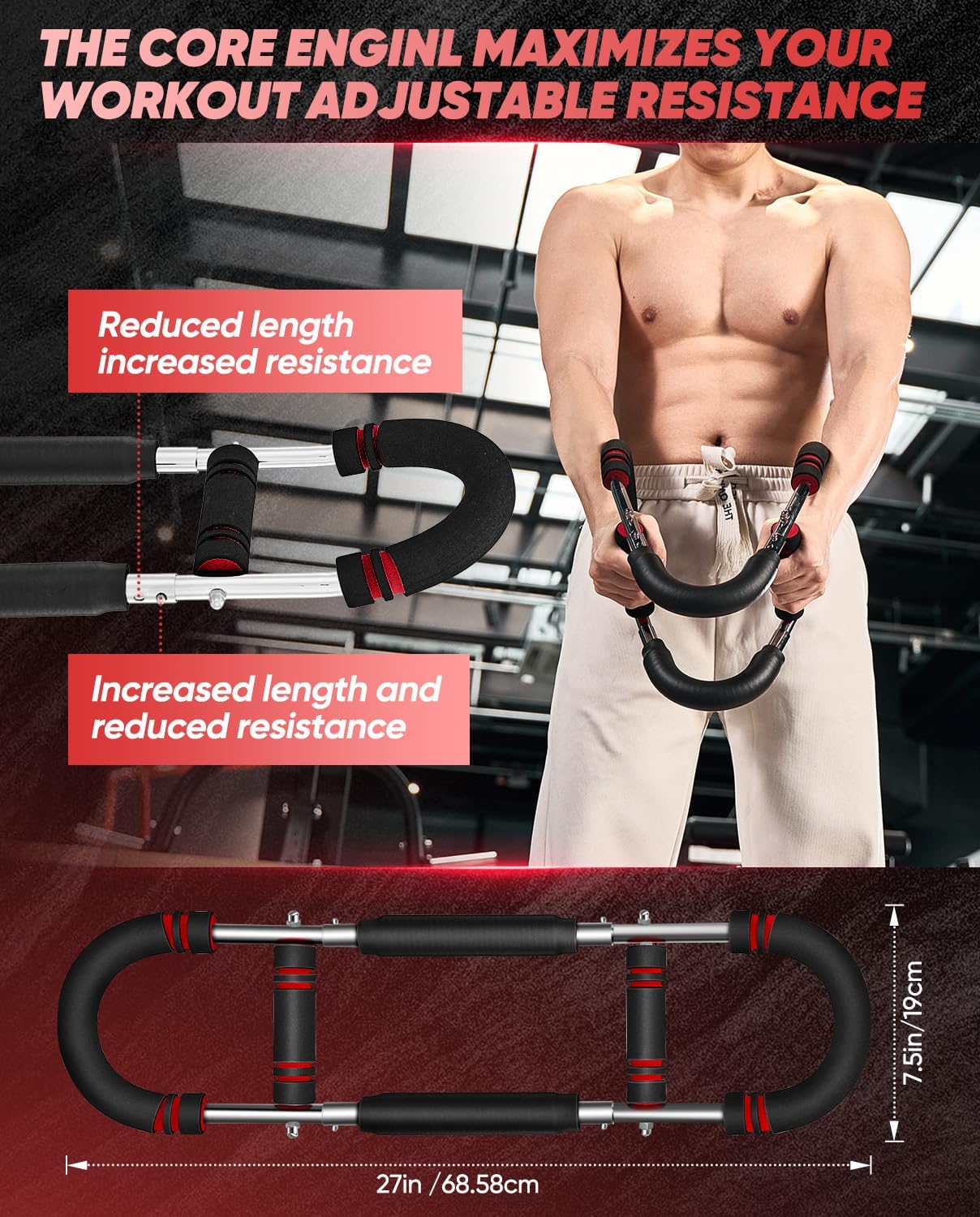Twister Arm Trainer,Espansore Toracico Regolabile per l'allenamento Muscolare di Petto, Braccia, Spalle e avambracci, Attrezzatura Portatile per Il Attrezzi Palestra Casa