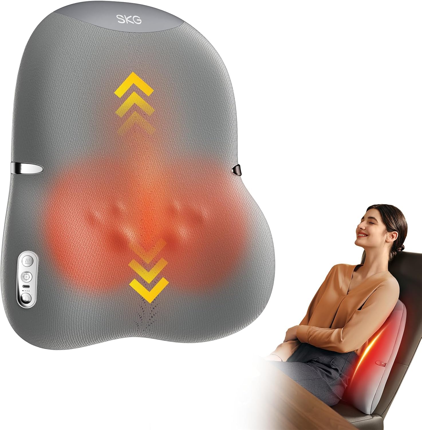 Cordless Full Back Massager for Pain Relief Deep Tissue Up and Down 4D Shiatsu Back Massager with Heat Gifts for Men and Women Dad Mom Grandpa