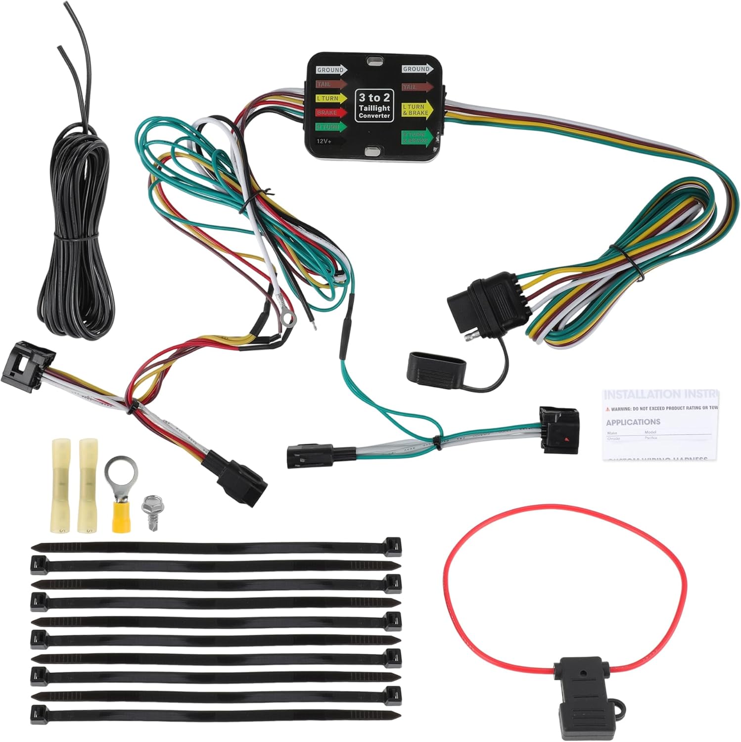 4 Pin Trailer Wiring Harness 56377 Towing Hitch Wiring Kit for Mazda CX-5 2017 2018 2019 2020 2021 Connector Towing Harness Converter