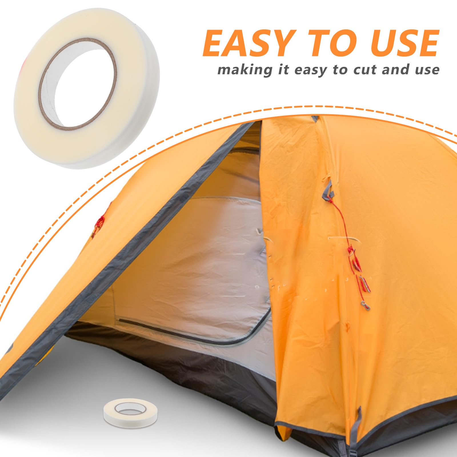 KESYOO Ruban Adhésif Thermofusible en PU Blanc Étanche Rouleau de 100m pour Coutures de Tente et Vêtements pour Camping et Gazon Artificiel