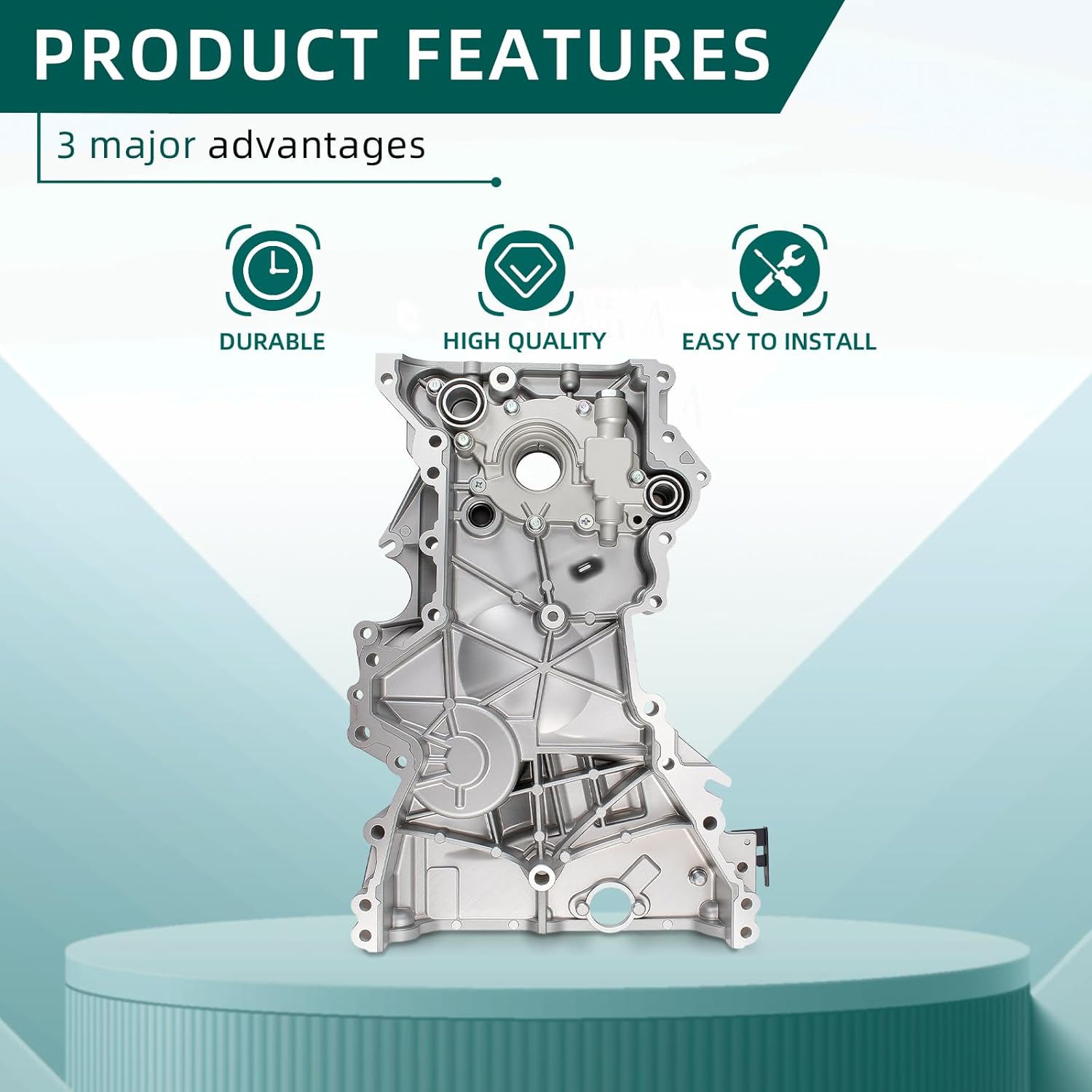 AUTOKAY Engine Oil Pump Timing Chain Cover Fits for Hyundai Elantra 2017-2020 2.0L