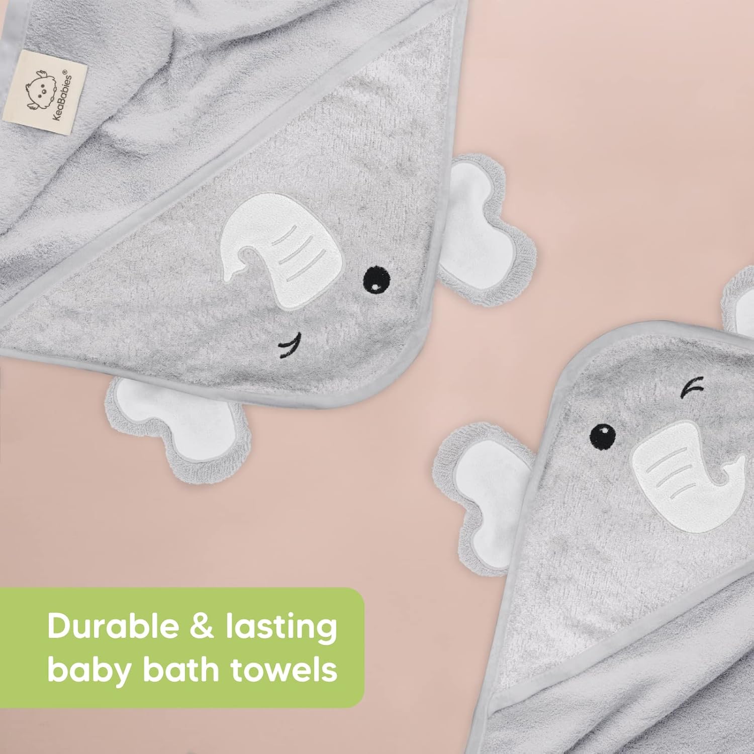 KeaBabies Hooded Baby Towel for Newborn - Large Baby Bath Towels with Hood for Boys, Girls, Toddler, Extra Absorbent & Soft Newborn Bath Essentials