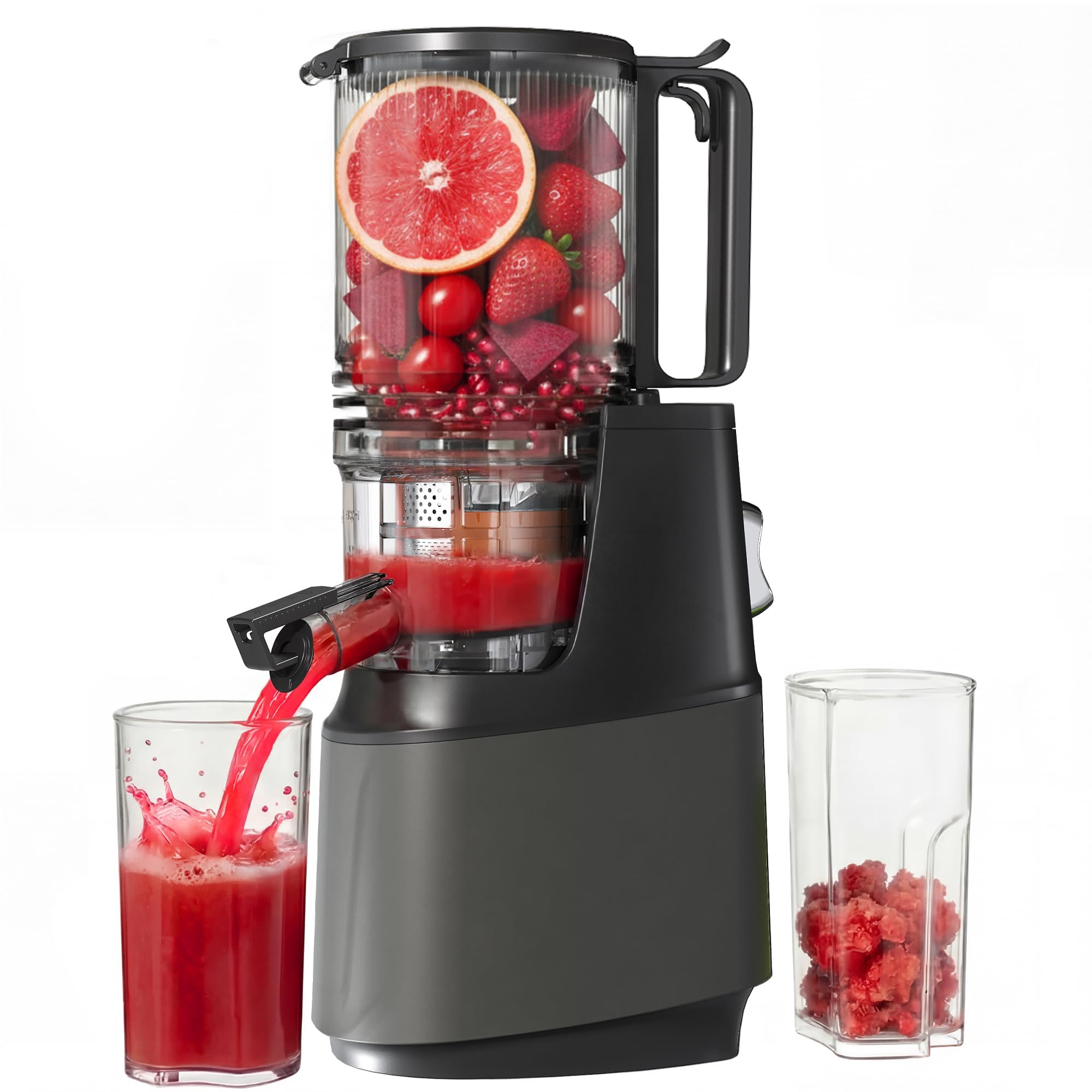Cold Press Juicer Juicer Machines with 5 3 Wide Feed Chute Slow Masticating Juicer for Whole Fruits and