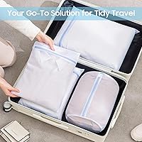 Vista 7 de 4 bolsas grandes de malla para ropa interior delicada con cremallera, 2 piezas de 24 x 24 pulgadas, 2 piezas de 20 x 24 pulgadas