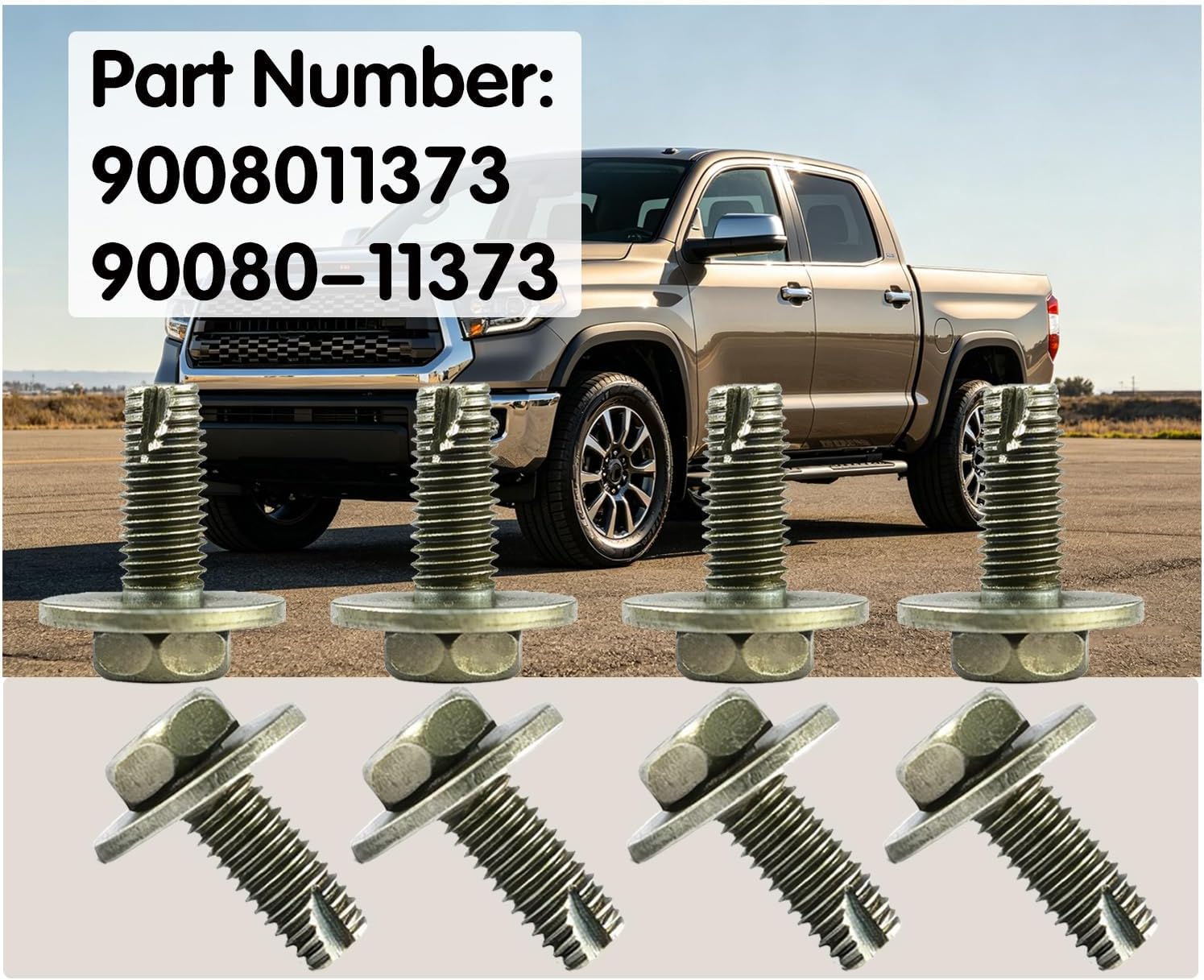8PCS 9008011373 Skid Plate Splash Shield Cover Bolts Fits for Toyota | 90080-11373 for Tundra 2000-2021 4Runner 1996-2021 Tacoma 1995-2021 Sequoia 2001-2007 FJ Cruiser Land Cruiser Scion XB