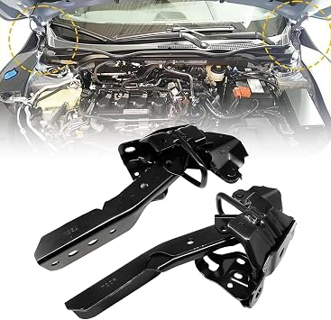 XQSMWF Driver & Passenger Side Hood Hinge Set Compatible with Honda Civic 2022 2023#HO1236163 HO1236164