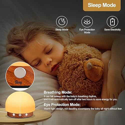 Miniatura 3 de Luz nocturna de guardería para bebé, sensor táctil LED portátil, luz nocturna para niños con 7 modos de cambio de color para lactancia materna y