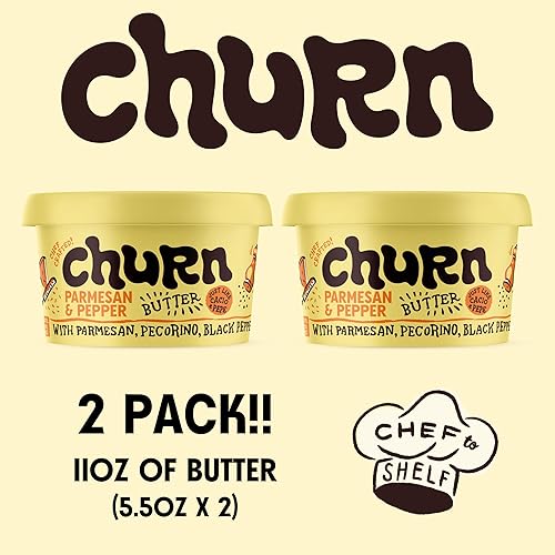 Miniatura 13 de Churn Mantequilla de ajo y chalota, mantequilla saborizada mezclada con mantequilla orgánica alimentada con hierba (5.5 onzas, paquete de 2) – Sin