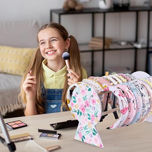 Vista 16 de Basumee Soporte para diadema: organizador de accesorios para el cabello para niñas, diademas para el cabello y decoración de habitaciones