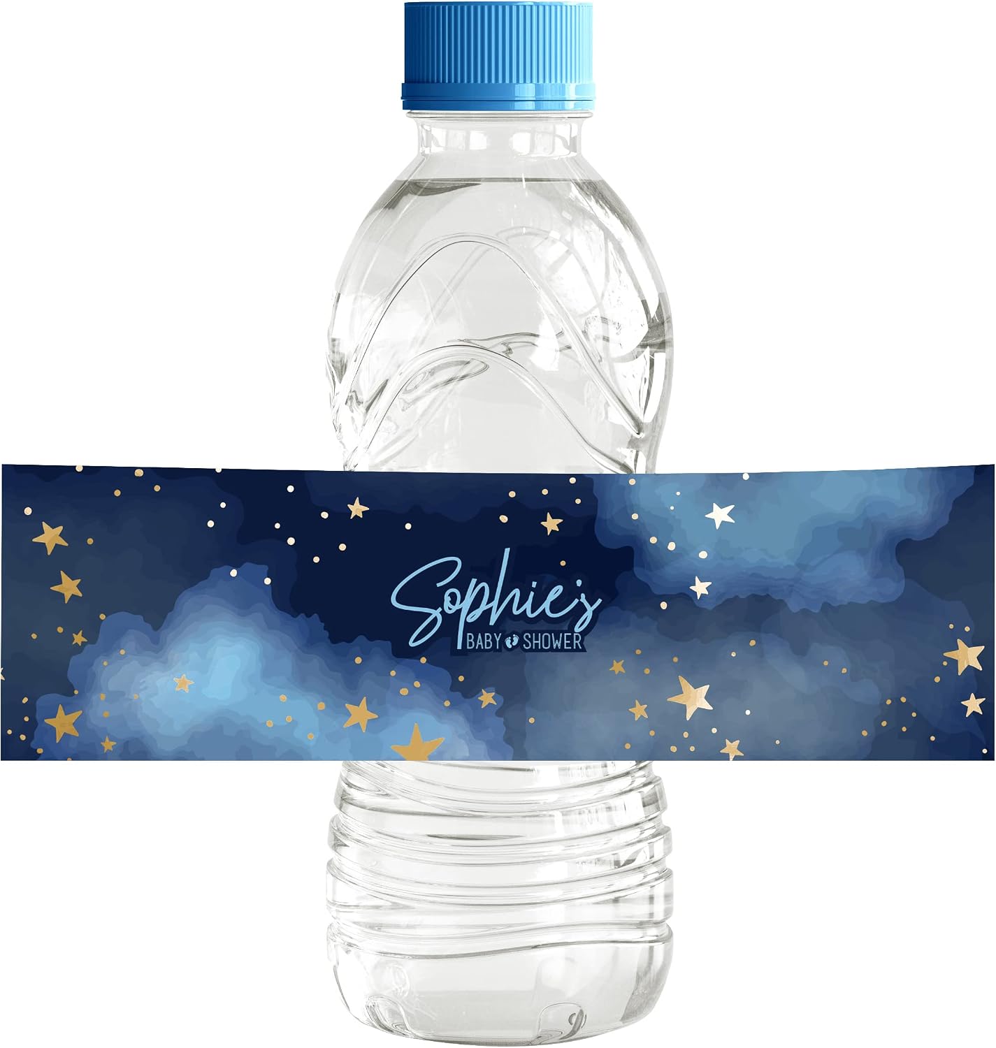 Darling Souvenir Water Bottle Labels for Baby Shower- Star Print, Easy to Use Party Supplies- Personalized Baby Shower- Collection Great for Your Celebrations - Pack of 32