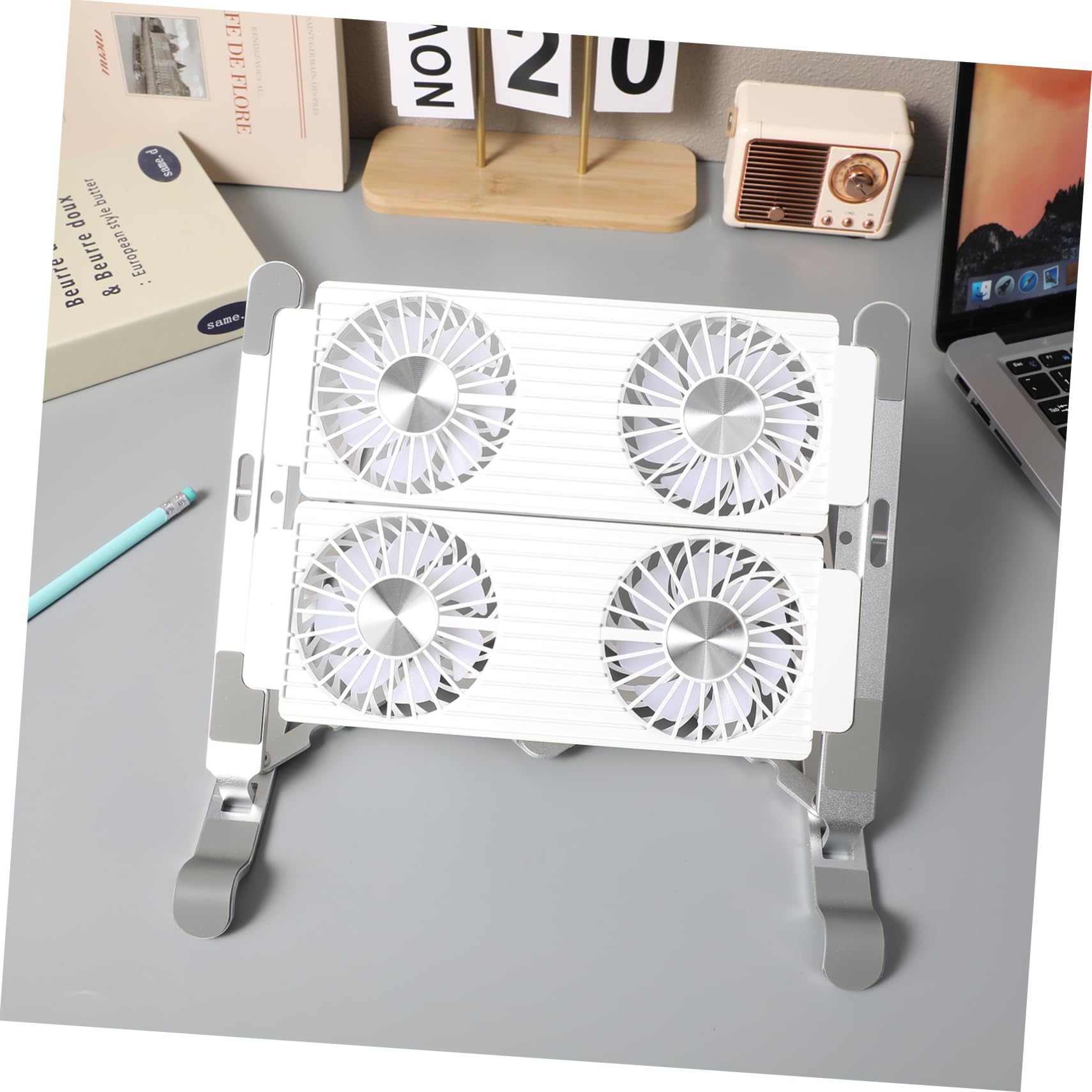 Uonlytech Supporto Ventilato Per Laptop Base Di Raffreddamento Per Computer Portatile Con Ventole Multiple Struttura Stabile e Design Ergonomico Per Uso Quotidiano