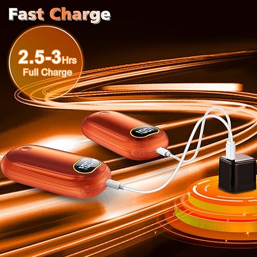 Miniatura 97 de Calentadores de manos recargables – Calentadores de pies eléctricos paquete de 2 unidades de hasta 127.4 ℉ con 15 horas de calor, pantalla LED