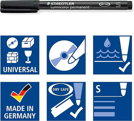 STAEDTLER Lumocolor 313 Permanent Universal Pen - Black S