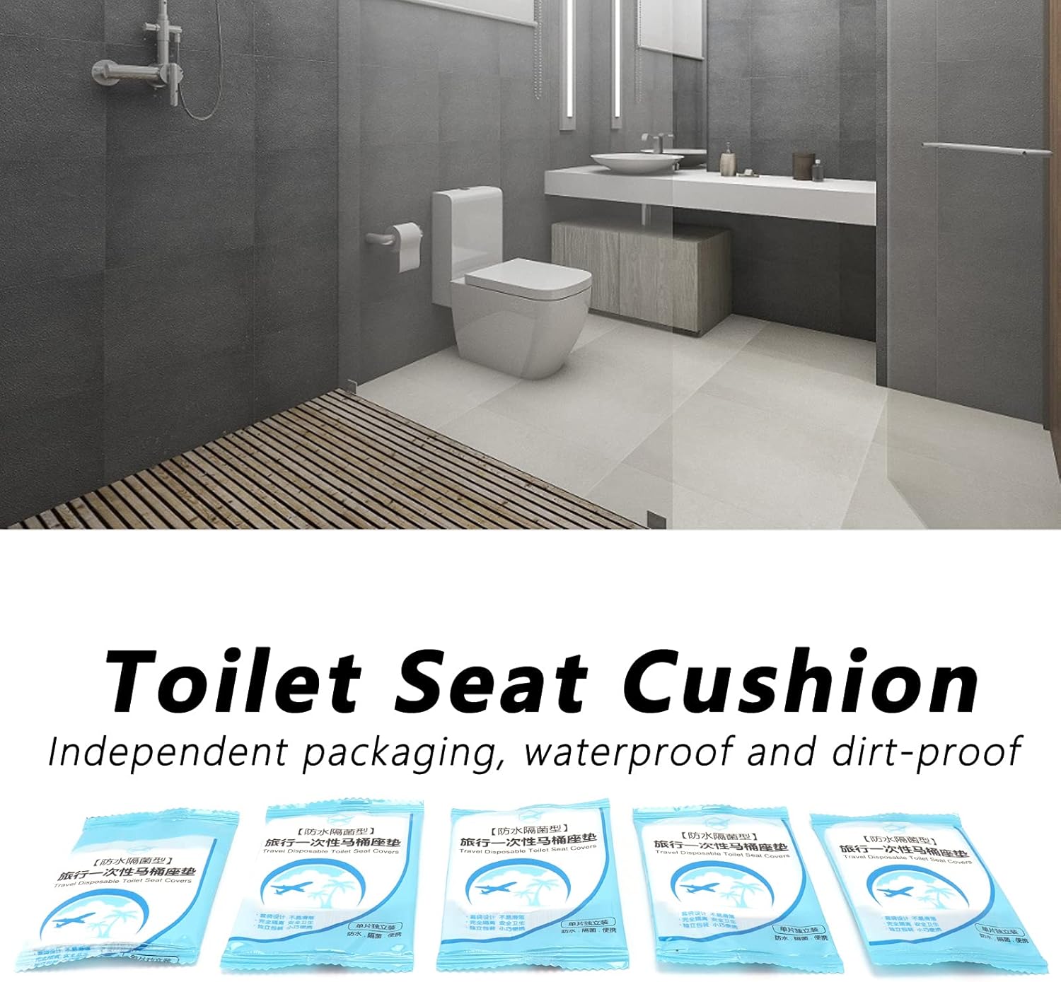 POCREATION 50 pcs Toilet Assistance Cushions, Portable Toilet Pad, Plastic Toilet Seat Cover for Public Restroom Travel, Toilet Mat : Health & Household