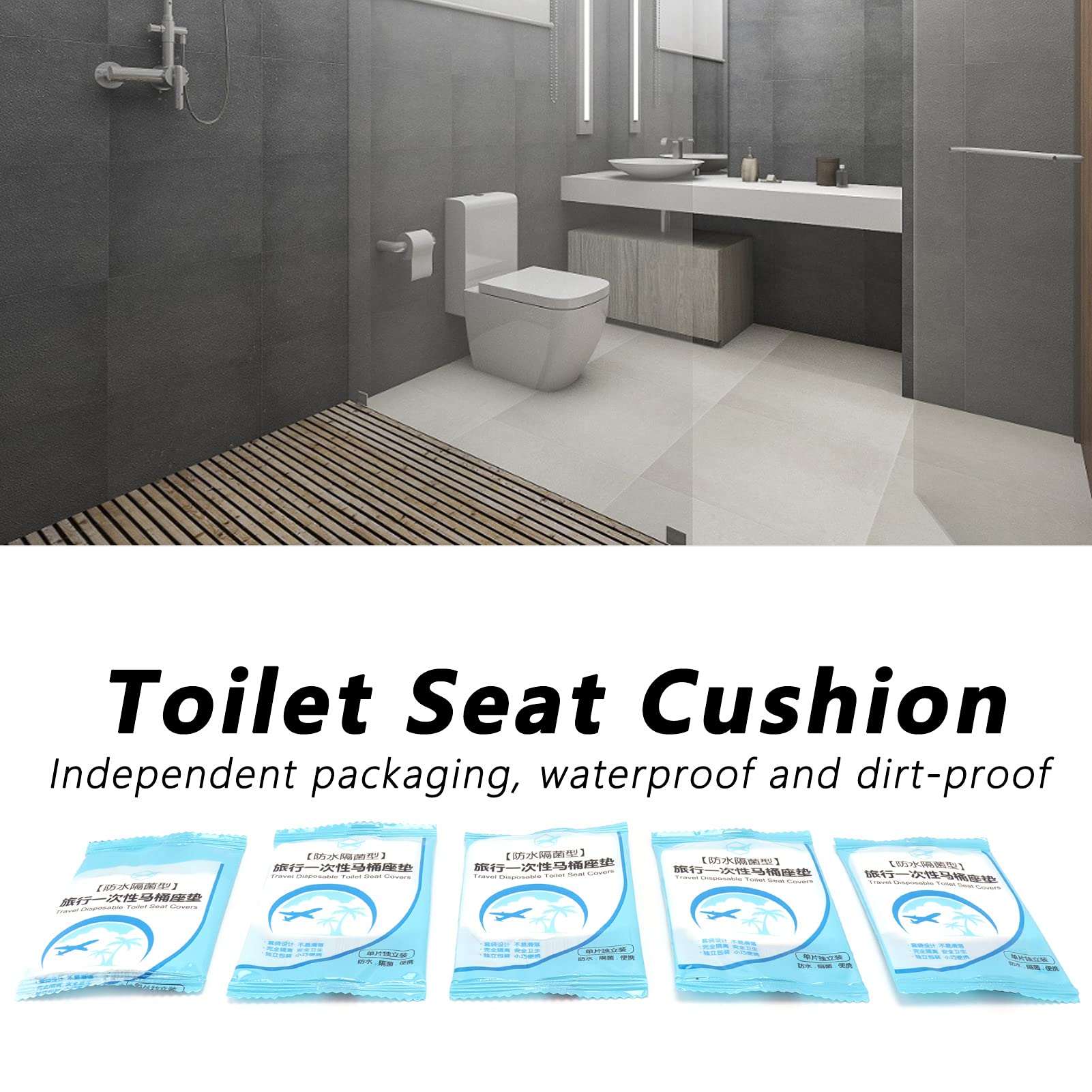 50Pcs Disposable Toilet Seat Cover, Multifunctional Toilet Covers Disposable Lightweight Disposable Plastic Toilet Seat Cover Portable Public Toilet Seat Covers