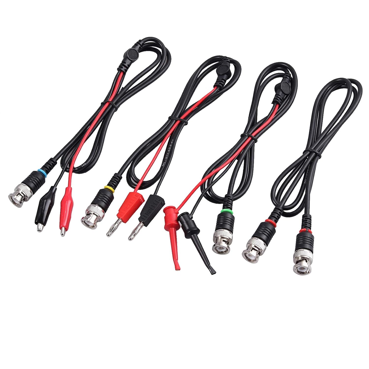 Proster BNC Test Leads Kit - BNC Male to Dual Alligator Clip Test Leads, BNC Male to Dual Test Hook Test Leads, BNC Male to Dual Stacked Insert Test Leads, Dual BNC Coaxial Cable