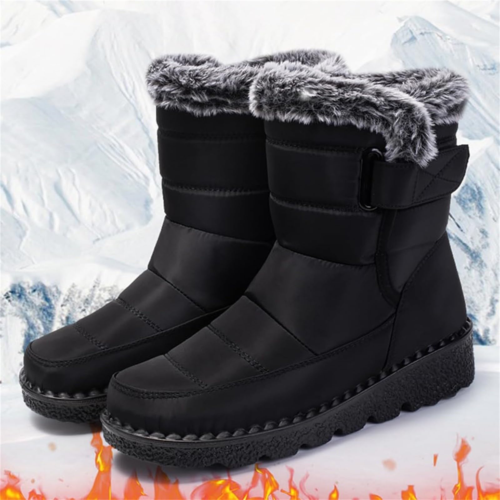 Stivali invernali da donna, imbottiti, impermeabili, da neve