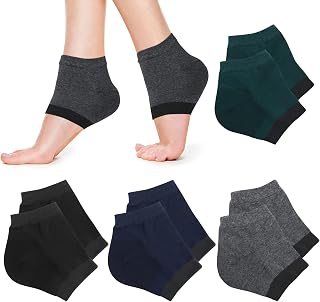 Heel Moisturizing Socks, Spa Lotion Gel Socks for Dry Cracked Heels Cracked Skin, Ventilate Open Toe Moisturising Socks for Men and Women for Heal, Moisturising While You Sleeping (10.5*13 cm, 8.00)