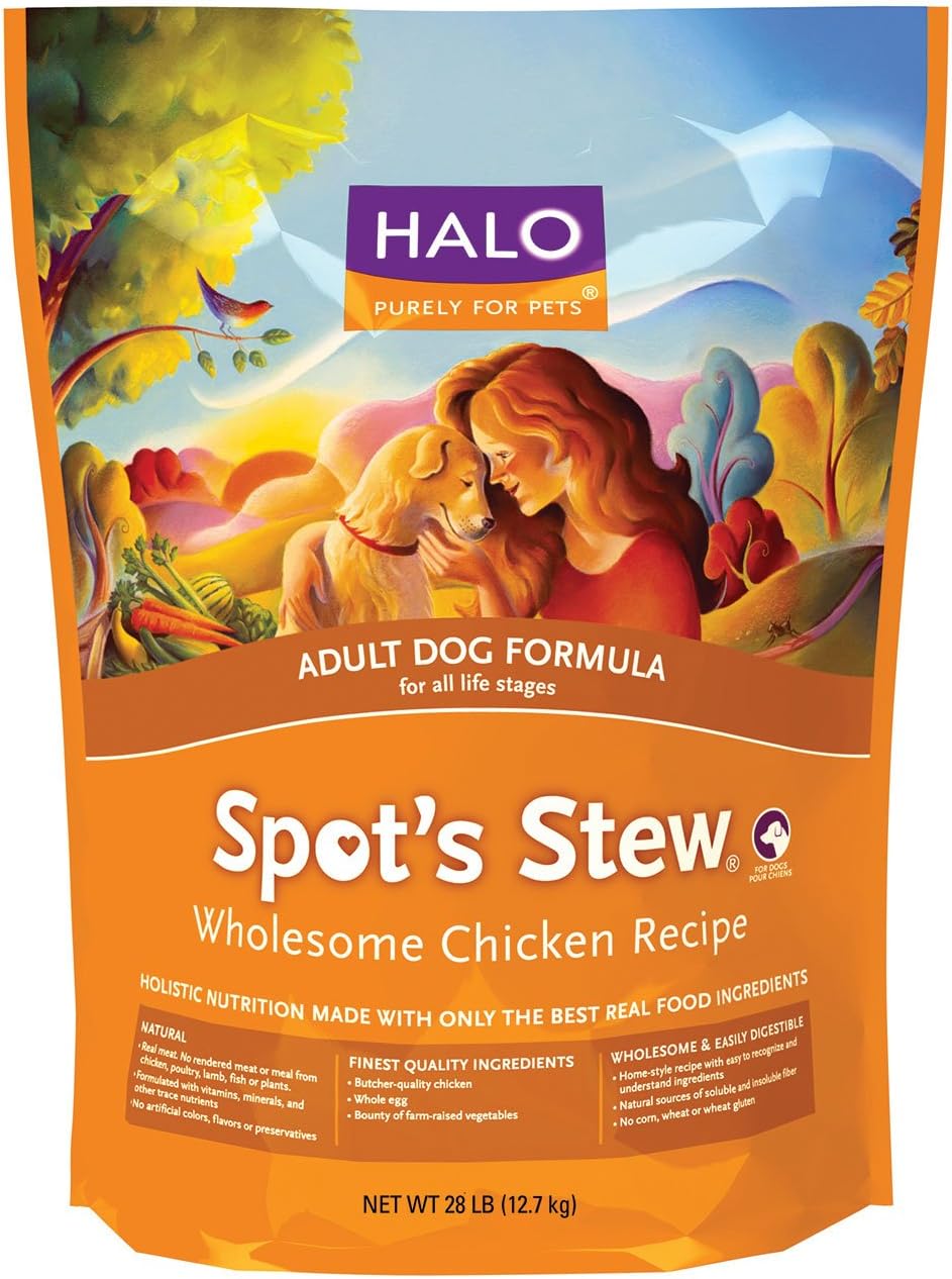 Halo Spot'S Stew Holistic Dry Dog Food, Wholesome Chicken, 28 Lb Bag Of Natural Dog Food
