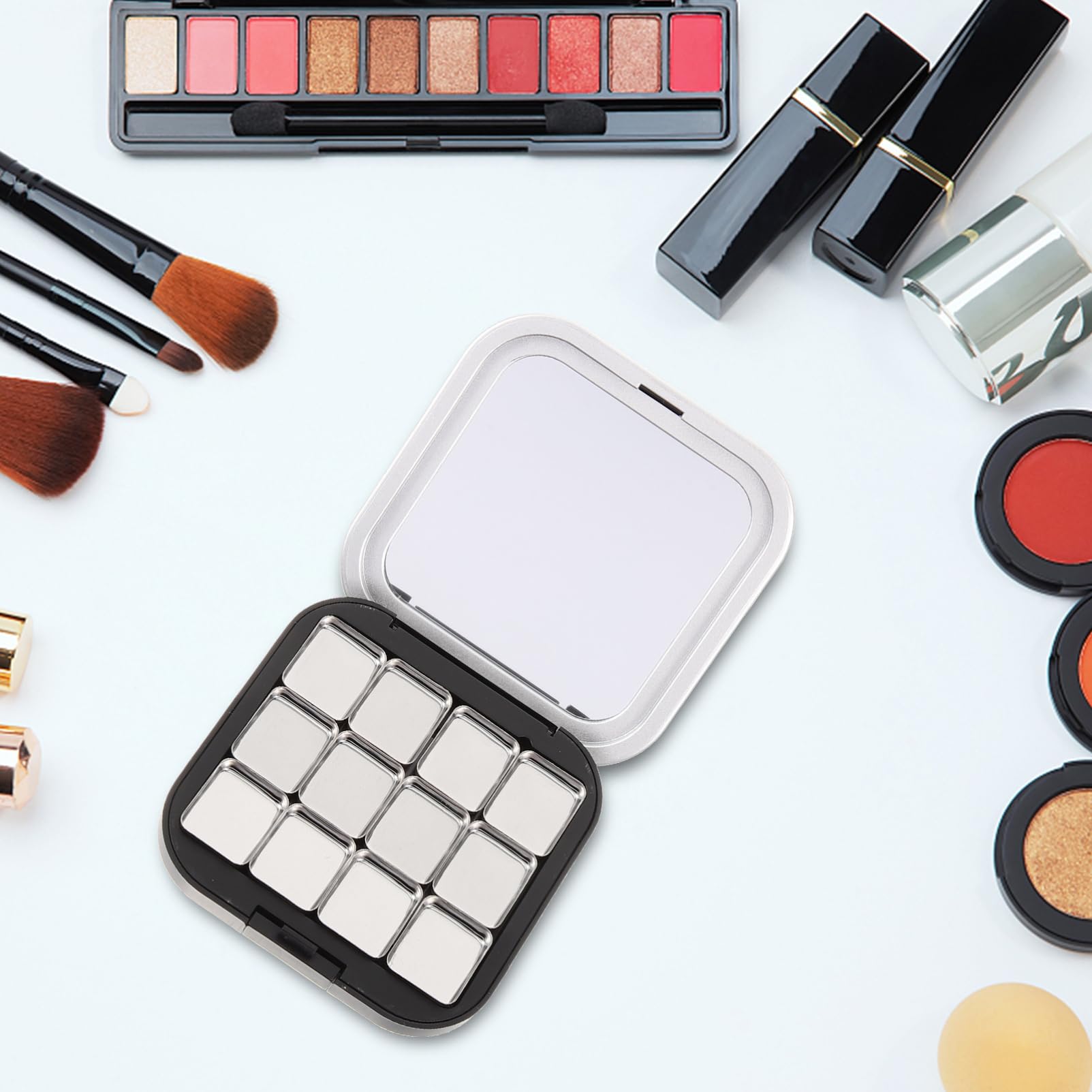 Beavorty 5 Ensembles Palette De Fards À Paupières Vide Fard À Paupières Pailleté Cosmetic Organizer Palette De Fard À Paupières Magnétique Plateau De Cosmétiques Métal Black 2 Pièces * 5