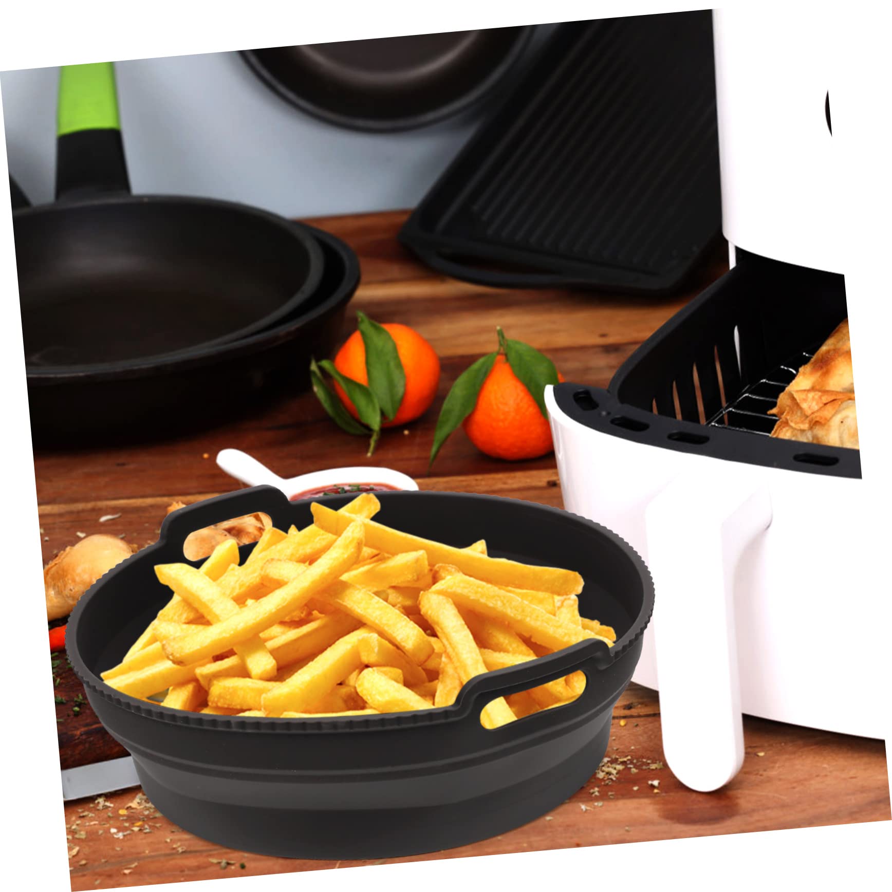 Zerodeko Silicone Air Fryer Liner 8 Inch Reusable Baking Trays Non-stick Heatproof Ideal for Air Fryer Pot Silicone Trays Cooking Sheets