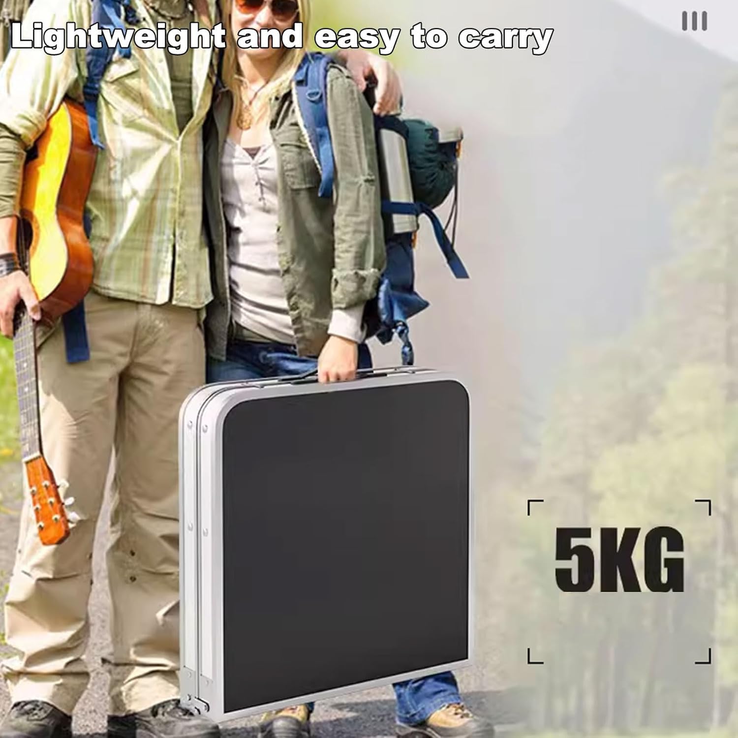 Campingtisch Mit 2 Stühlen Klappbar Set Aluminium Klapptisch, Multifunktionaler Camping Klapptisch Mit Ablagefläche, Für Outdoor, Picknick