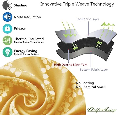 Miniatura 6 de DriftAway Julianna juego de dos paneles de cortinas de ventana oscuras con arandelas, 52 x 84 cada panel