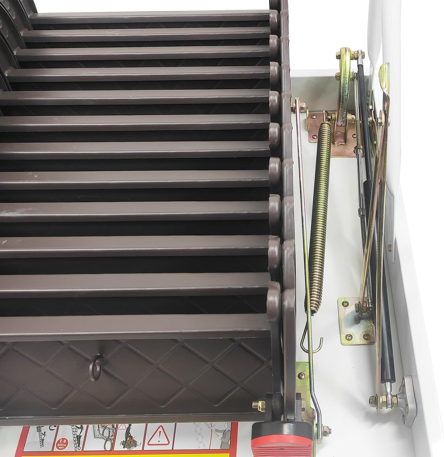 Chocolate Attic Loft Extension Ladder, Carbon Steel Pull Down Retractable Ceiling Access Stairs 9.84ft Hight 12 Steps Telescoping Folding Attic Ceiling Ladder Open Size 31.5x35.43in