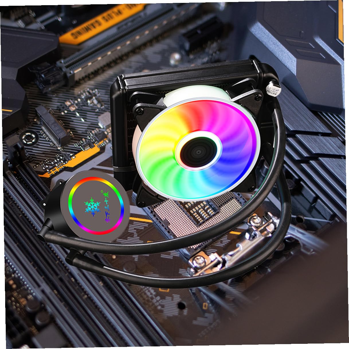 Professional Liquid CPU Cooler Radiator Water-Cooled Heat Sink 120mm RGB Fan for Gaming Desktop Pcs Silent Cooling System Compatible with Major CPU Platforms