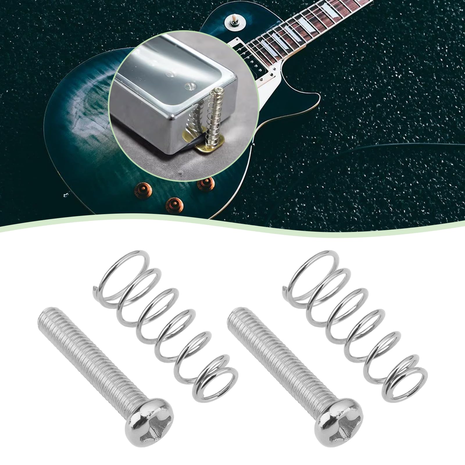 Create idea 12PCS Guitar Saddle Adjusting Chrome Screws and Springs Guitar Bridge Screws 3mm x 18mm For Guitar Bridge Guitar Tremolo Guitar Bridge Parts - Image 2
