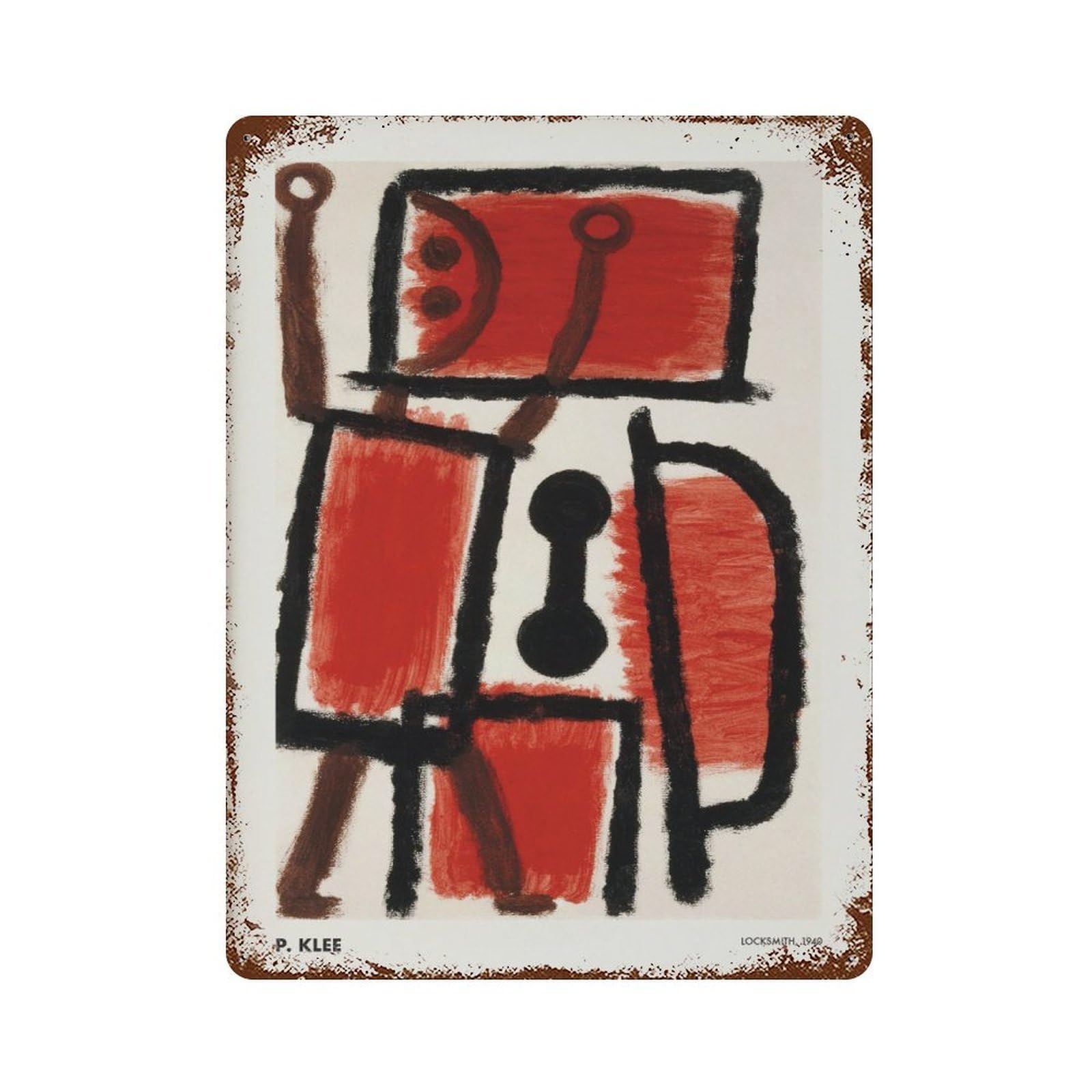 xiaoxiaoshen Paul Klee Locksmith Abstract Surrealist Wall Decor Art Metal Tin Poster Modern Home Decor Art Home Bar Shop Decorations Vintage Sign 40x30cm