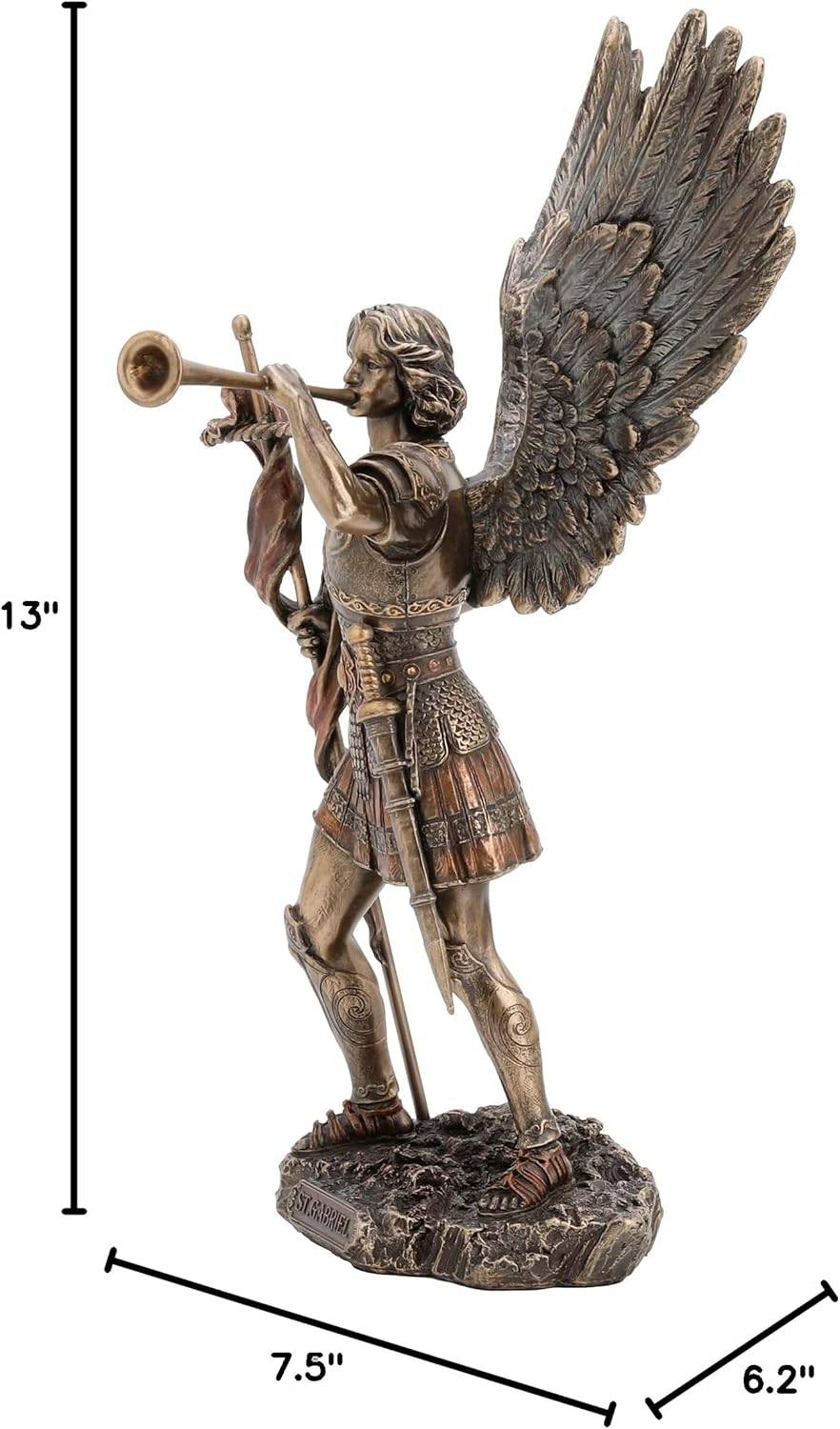 Veronese Design13 Inch Archangel Saint Gabriel Statue Cold Cast Resin Bronze Finish