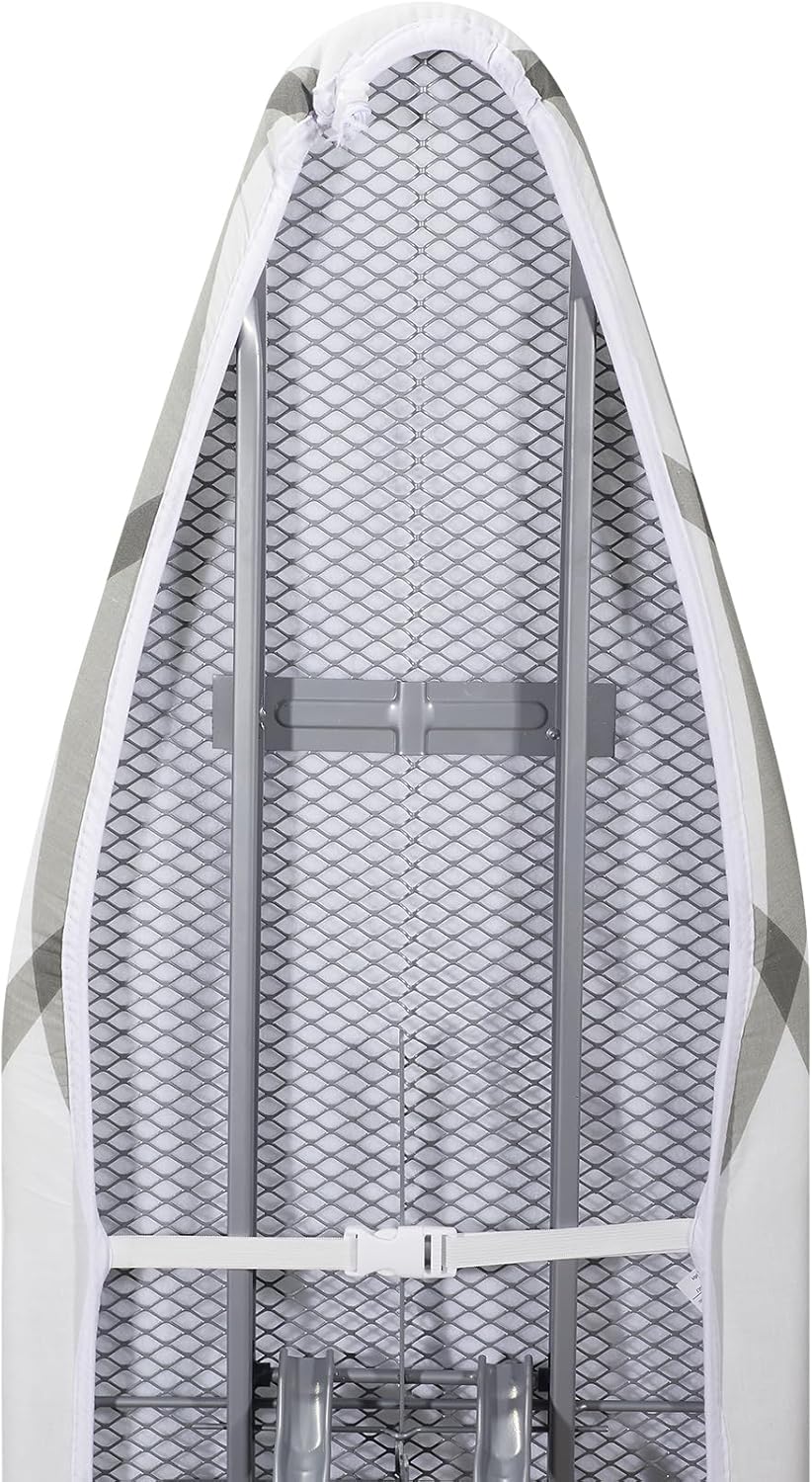 Ironing Board Cover and Pad Extra Thick - Elastic Edge Durable Scorch Stain Resistant Easy Installation Heavy Duty Padding 4 Layers Cotton Standard Size 18x49 in - Grey Diamonds