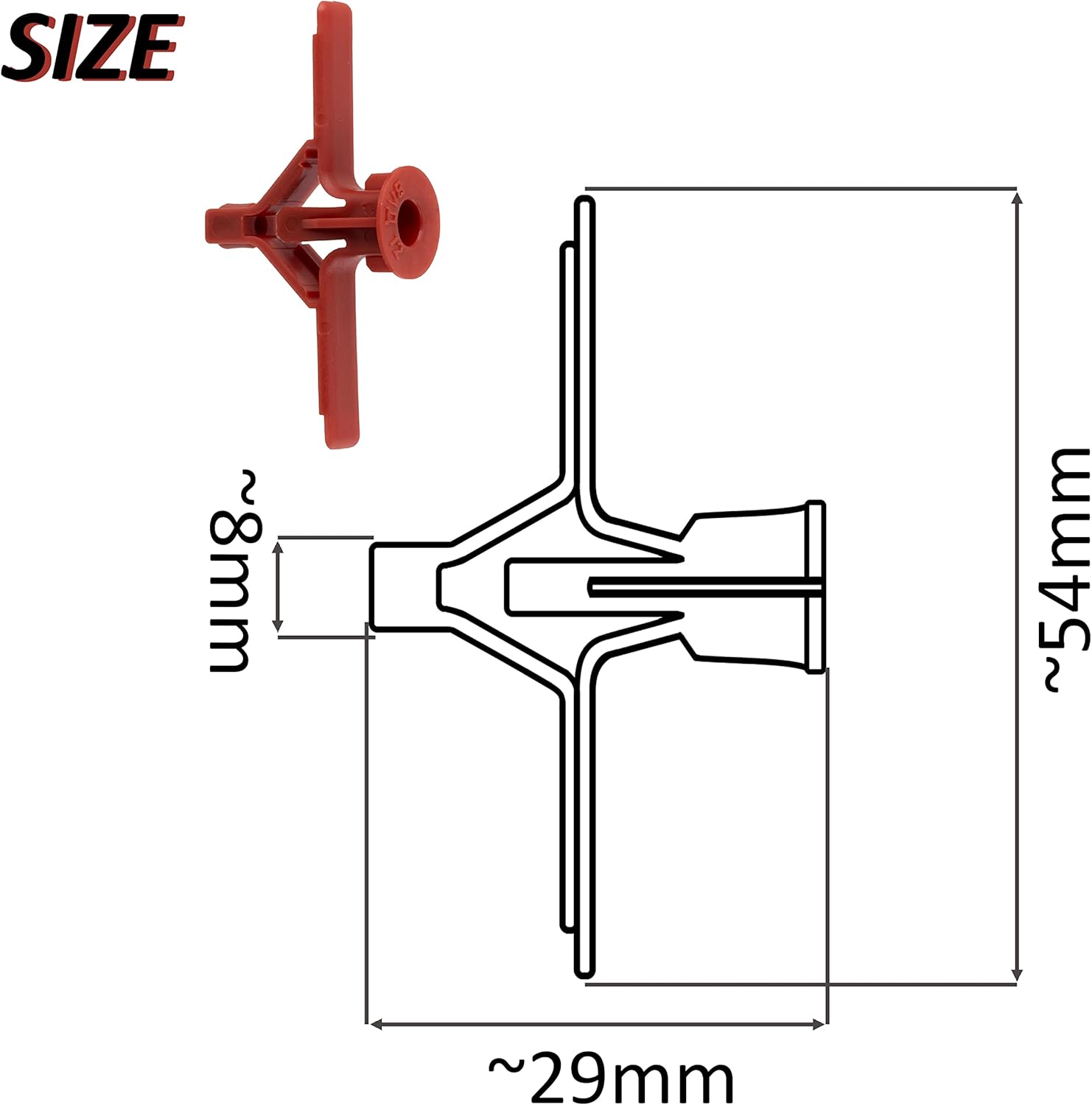 AERZETIX - C64996 - Set of 25 expansion plugs for plasterboard Ø10mm - nylon - fixing in plasterboard - hollow materials panels construction work building wood screws frame