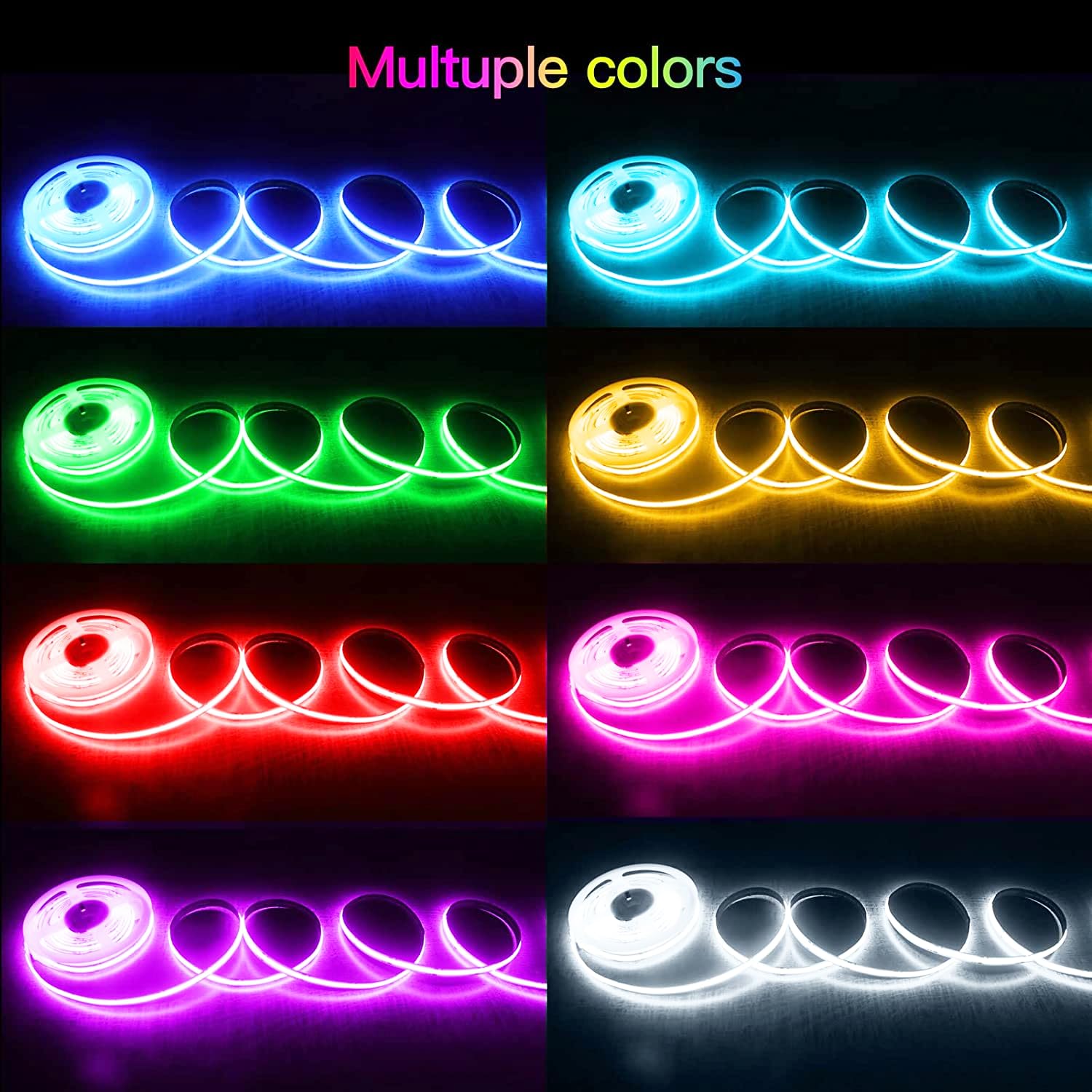 5M WIFI COB RGB LED Striscia Della Luce Della Catena 576LEDs/M 2880LEDs 24V Dimmable Deformable LED Luce Con Telecomando, Striscia Della Luce Della Banda Funziona con Google Home Assistant/Alexa