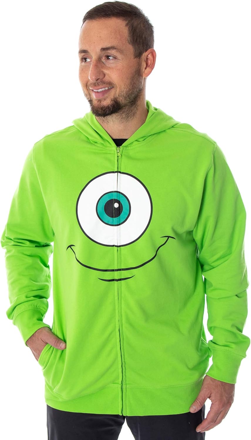 Monsters, Inc Disney Mike Wazowski Adult Costume Full-Zip 3D Hoodie - Image 3