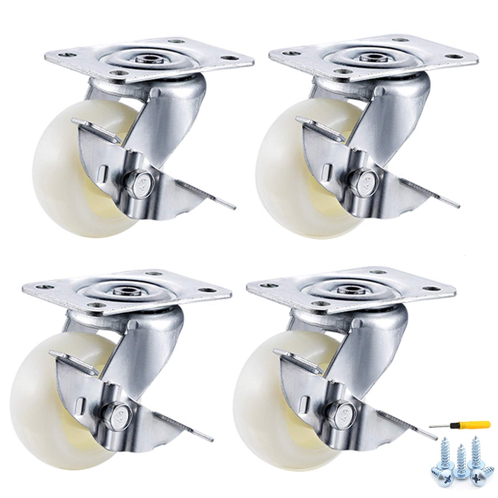 Roulettes pivotantes en nylon 63 mm pour réparer un chariot industriel bloqué