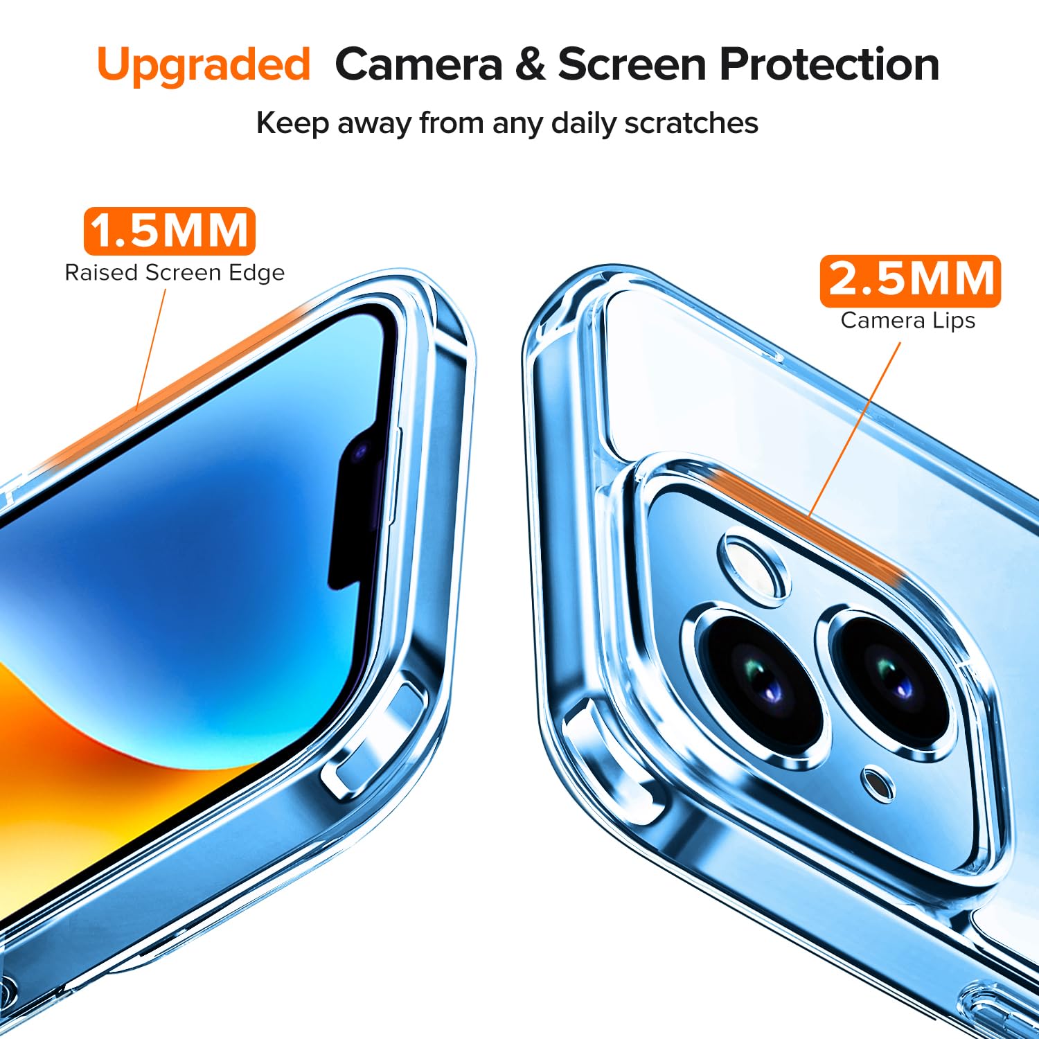 iVoler Anti Ingiallimento Chiaro Cover Compatibile con iPhone 15