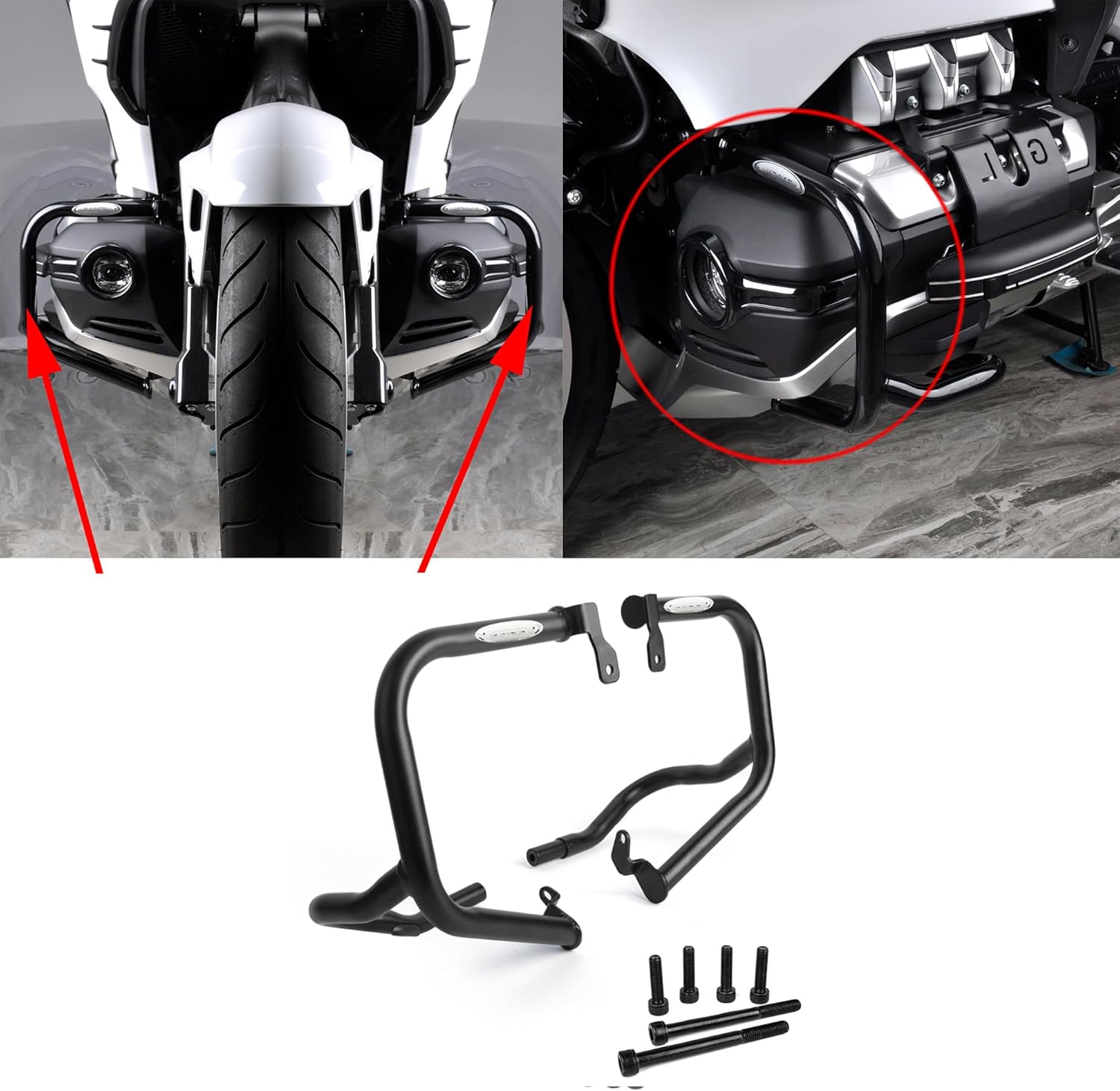 Panical Highway Engine Guard Crash Bumper Frame Protection Bars for Honda Goldwing GL1800 F6B GL1800B Dct Tour Airbag Motorcycle 2018-2026 Black Accessories