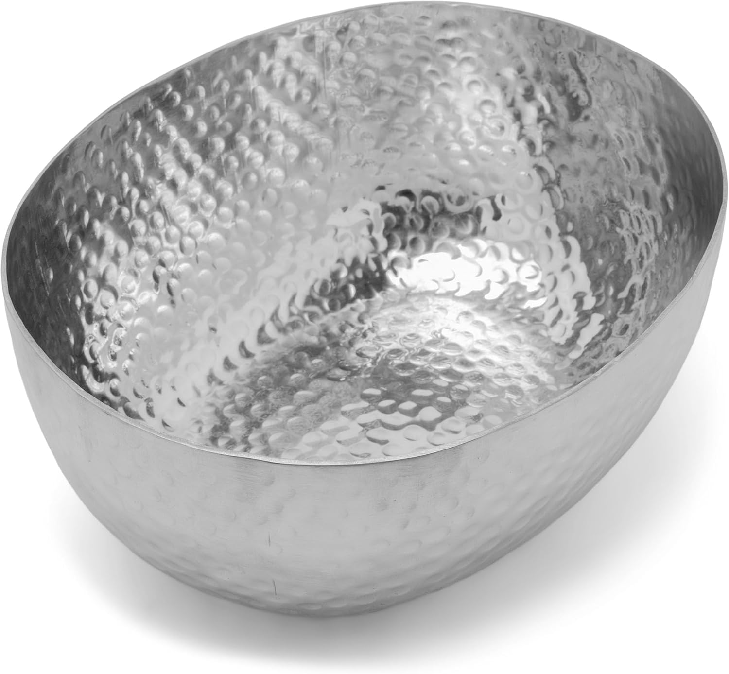 IHI EST. 1986 India Handicrafts Hammered Deep Silver Tone 11.75 inch Metal Decorative Bowl