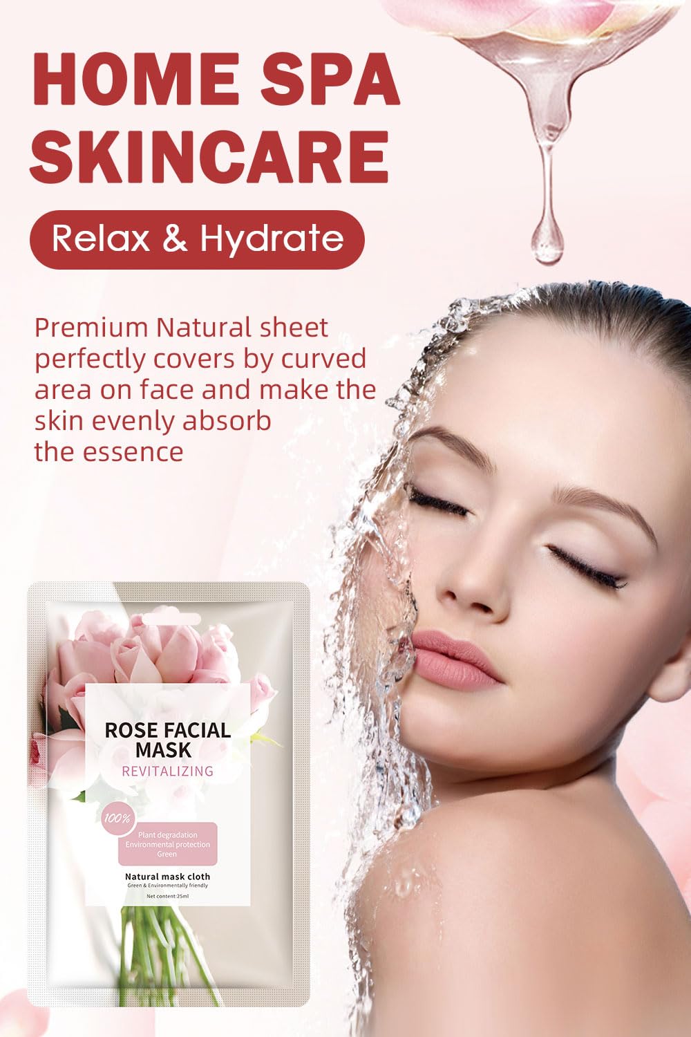 Face Masks Skincare, Christmas Gifts for Women, Facial Masks for Women Skin Care, Beauty Rose Sheet Masks, Bulk Face Mask Skin Care, Beauty Masks Gifts, Hydrating Face Masks, Facial Masks 10 Sheets