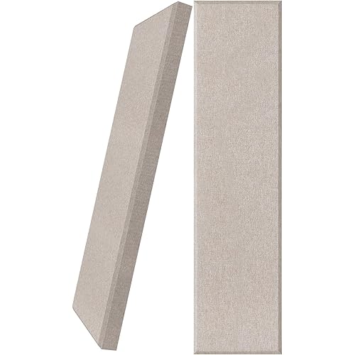 UMIACOUSTICS 2 PCS Fiberglass Acoustic Panels, 48x12x2 Inches Sound Absorbing Panels, Sound Proof Panels for Studios, Office, Home Theater. (Linen)