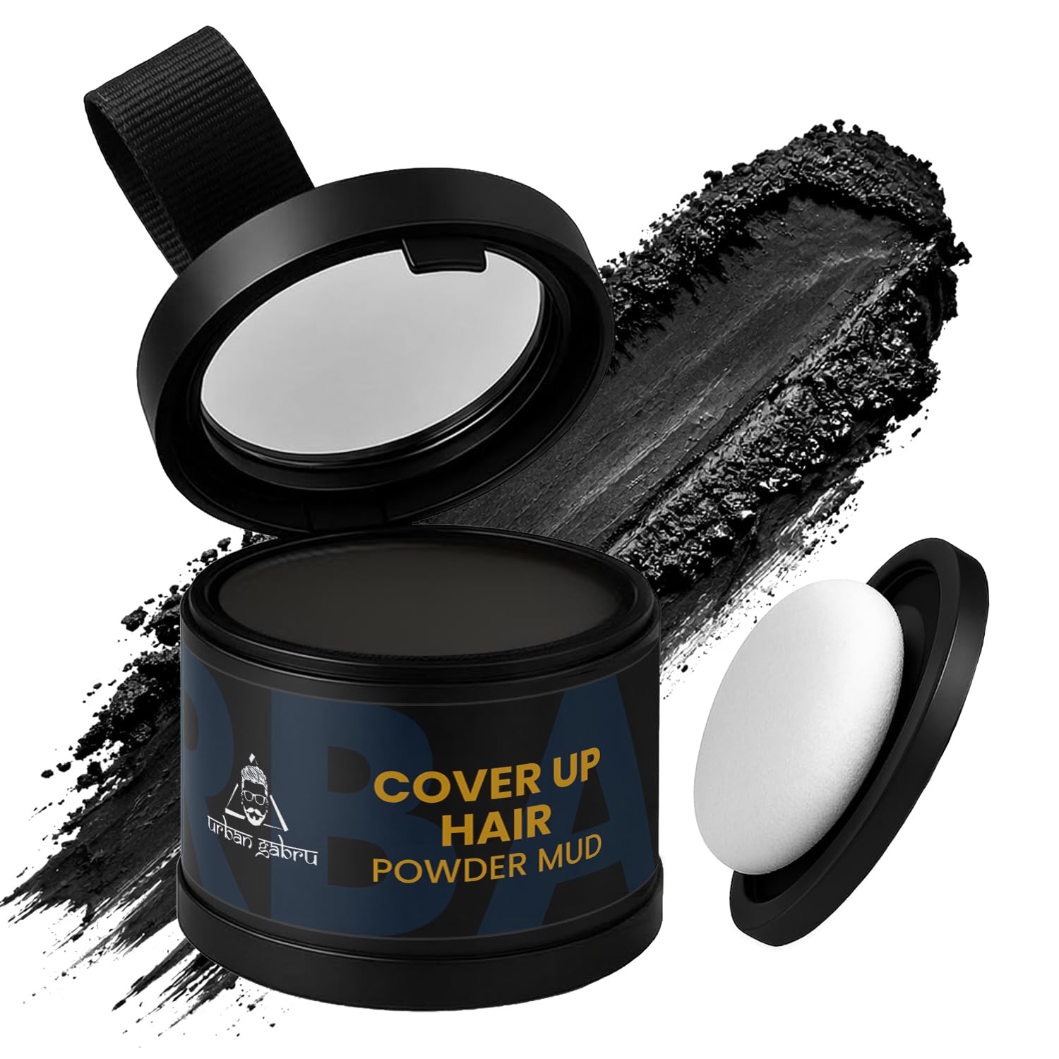 Urban Gabru Cover Up Hair Powder Mud | Instantly Covers Grey Roots, Beard Patches & Bald Spots | Gives Fuller & Denser Look | Highly Pigmented, Mud Like Texture, Matte Finish | Sweat Resistant & Long-Lasting Formula | 4g – Natural Black-image-32